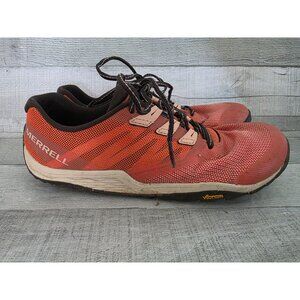 Merrell Womens Barefoot Trail Running Shoes Vibram Sole Mesh Upper Orange Black
